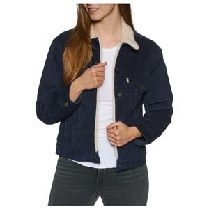 Levi's Sherpa Vintage Trucker Jacket in Corduroy, Blue, Size Medium